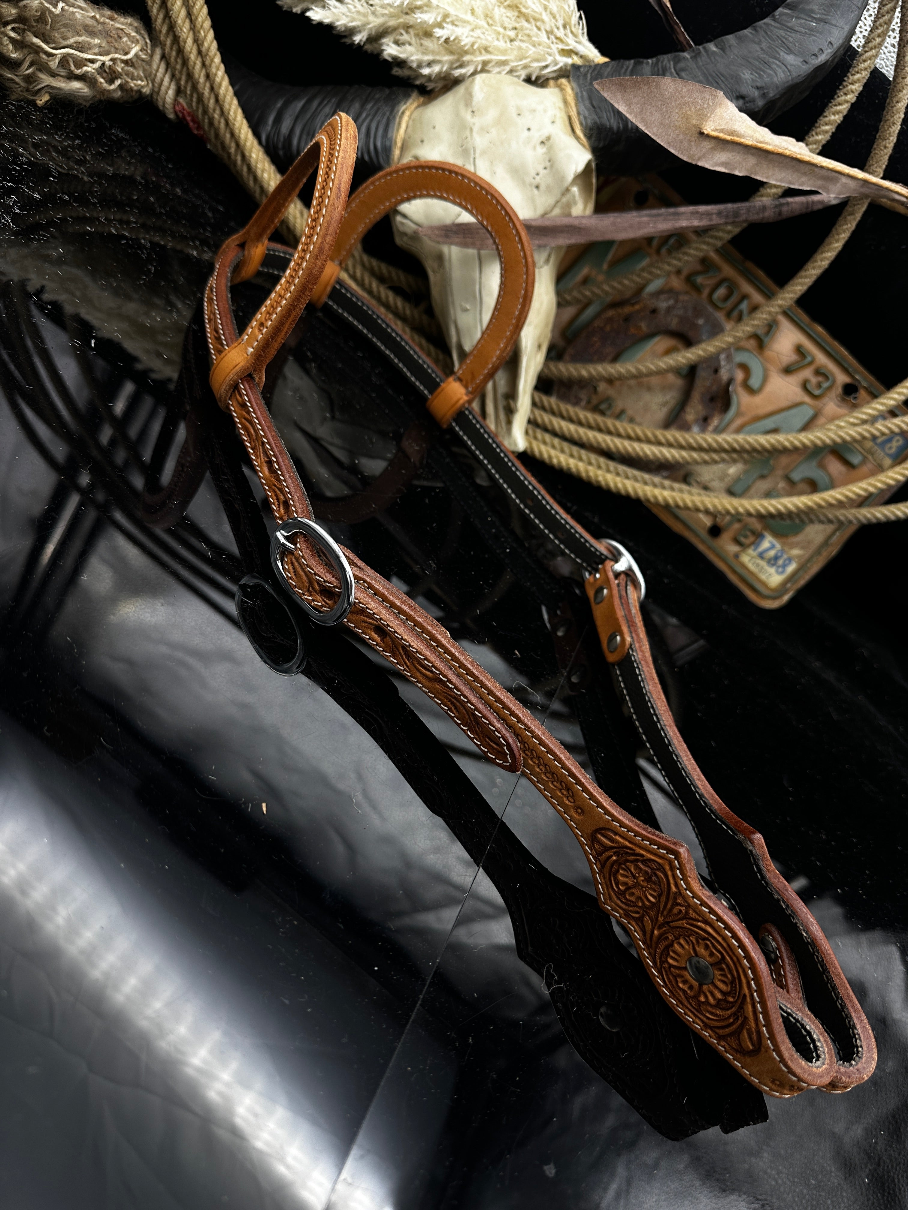 Basic | Russet | Floral tooled hoofdstel