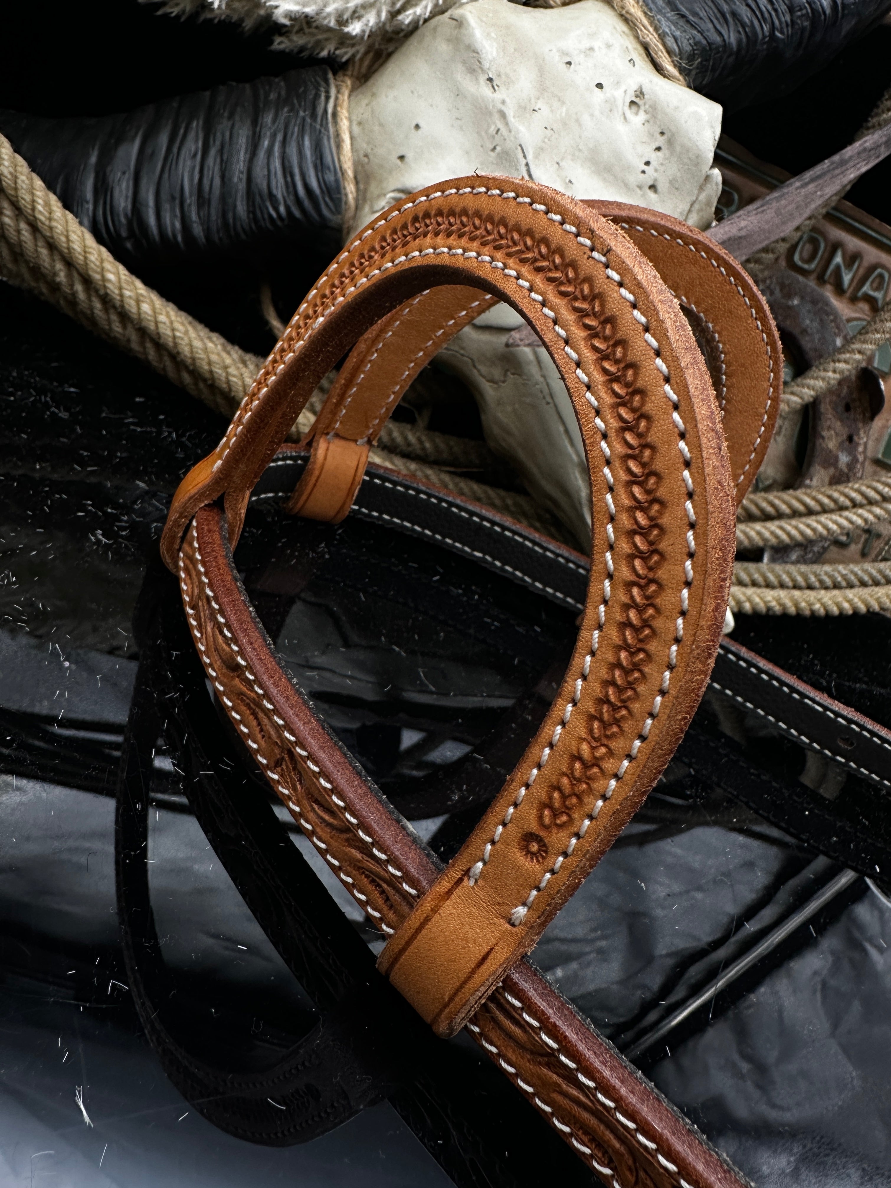 Basic | Russet | Floral tooled hoofdstel