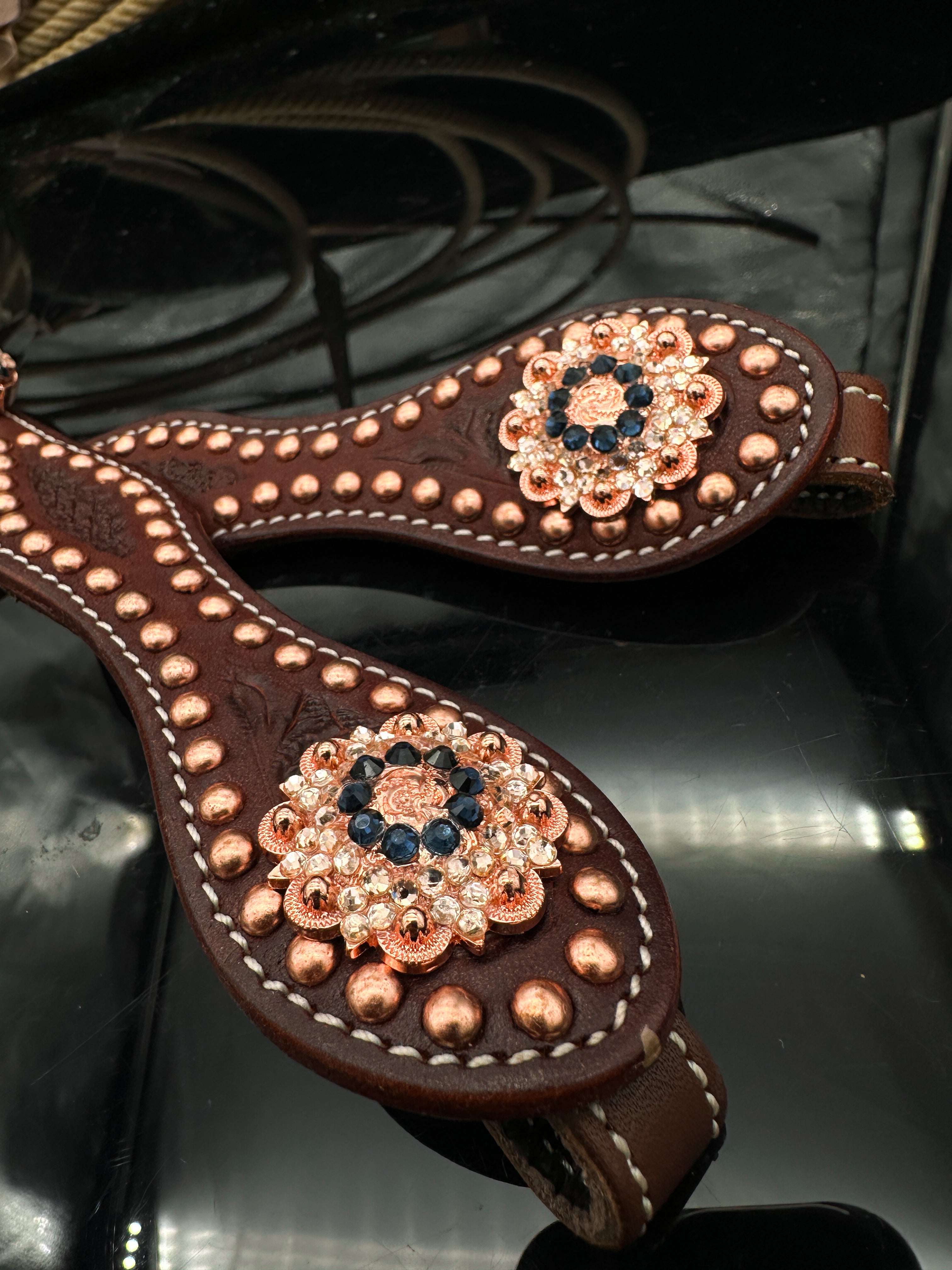 Premium | Dark chestnut hoofdstel | Montana Rose