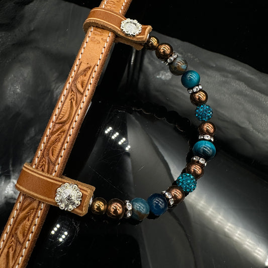 Single earjewel - Copper & turquoise