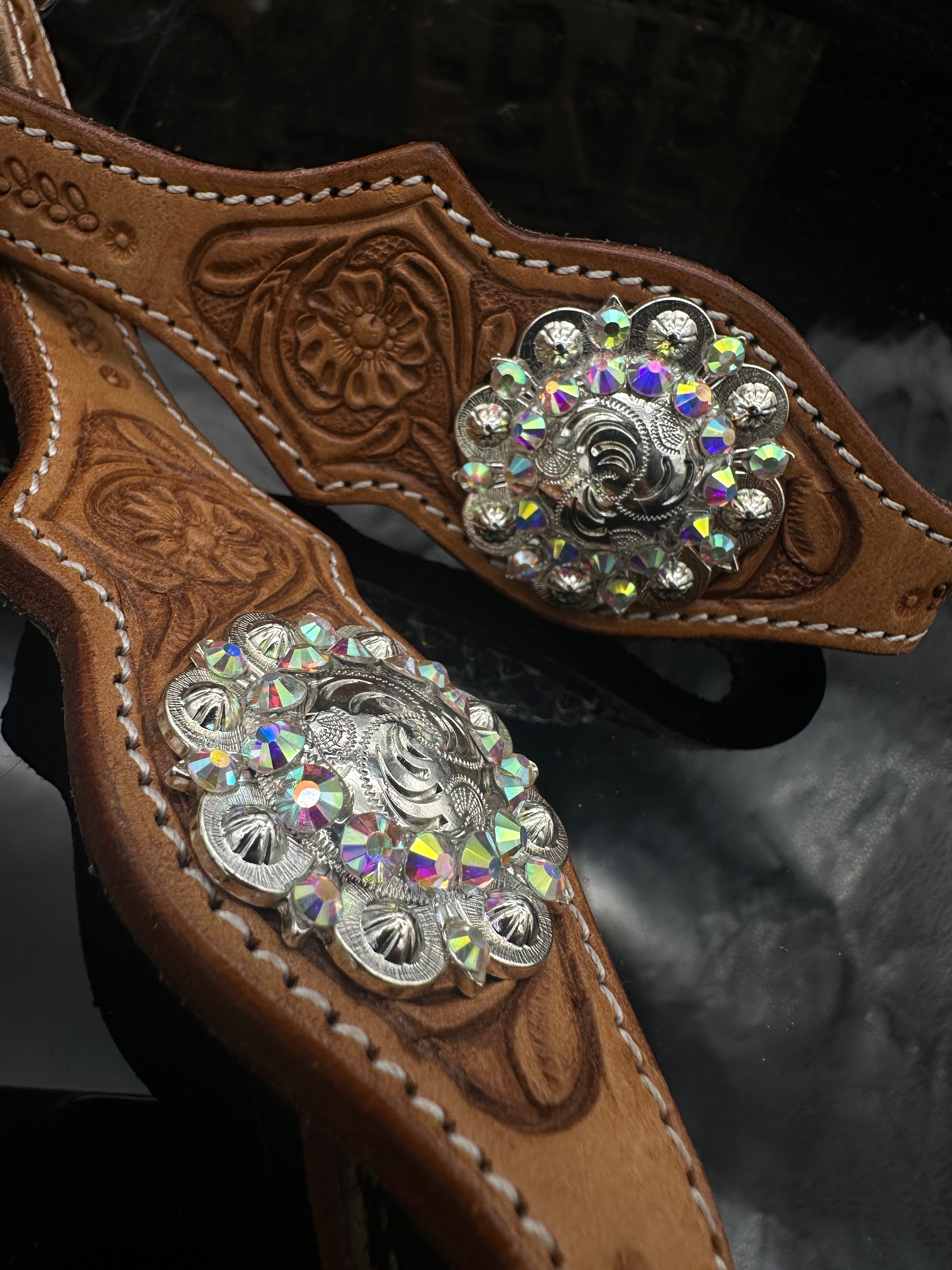 Eleganter Russet Show-Kopfschmuck - Silber & AB