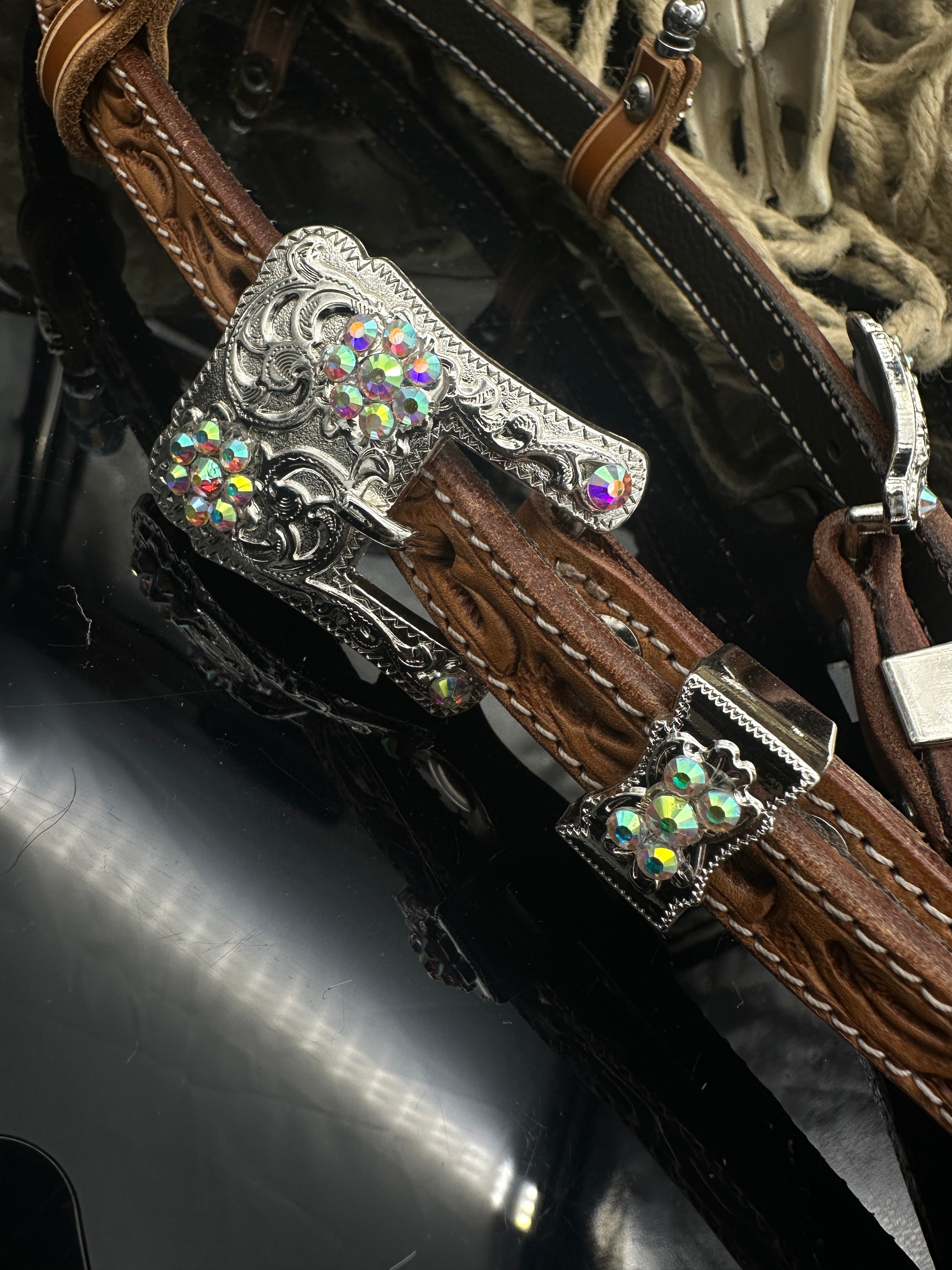Eleganter Russet Show-Kopfschmuck - Silber & AB
