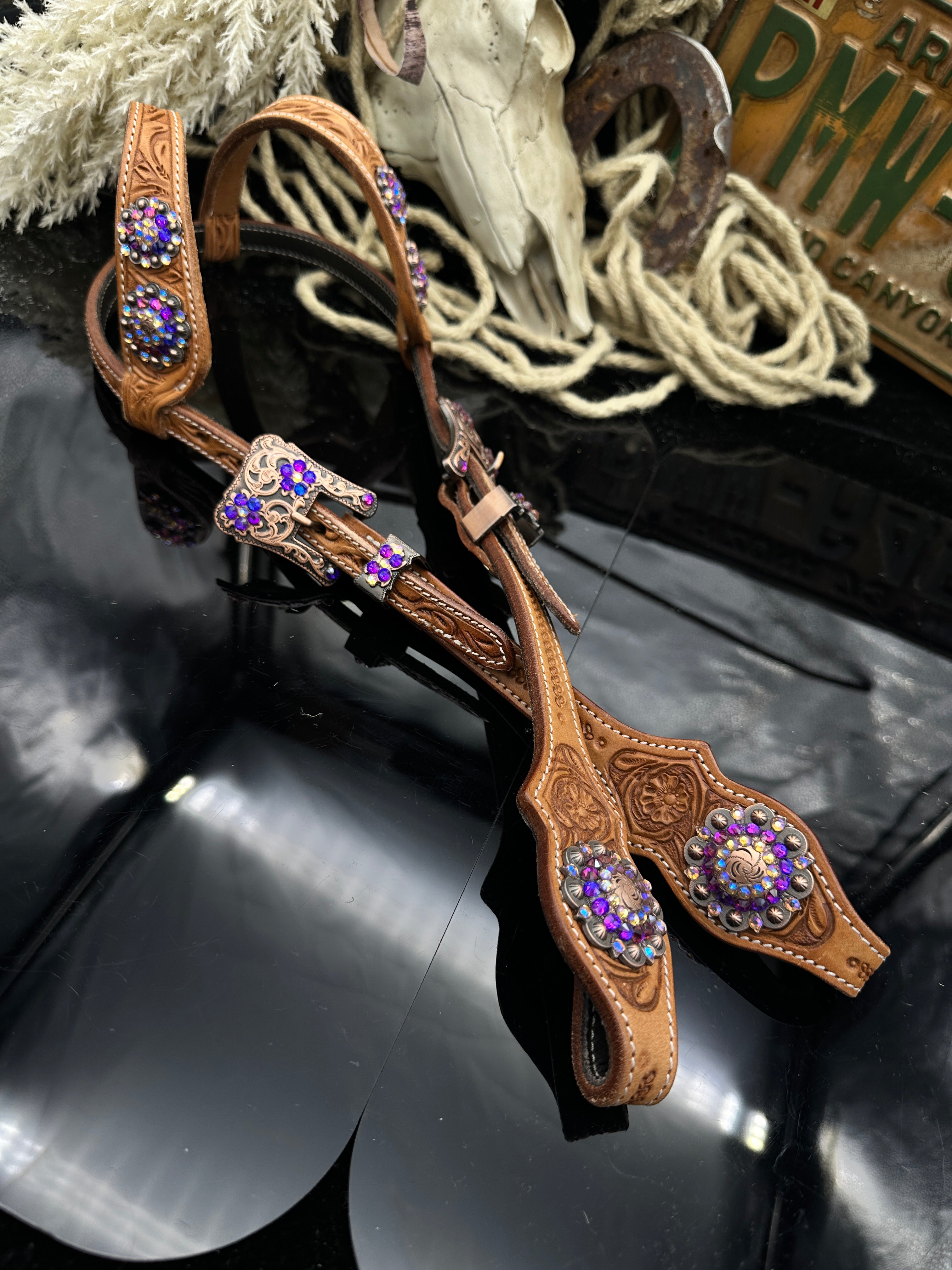 Einzigartiger rotbrauner Show-Kopfschmuck – Galaxy Edition 
