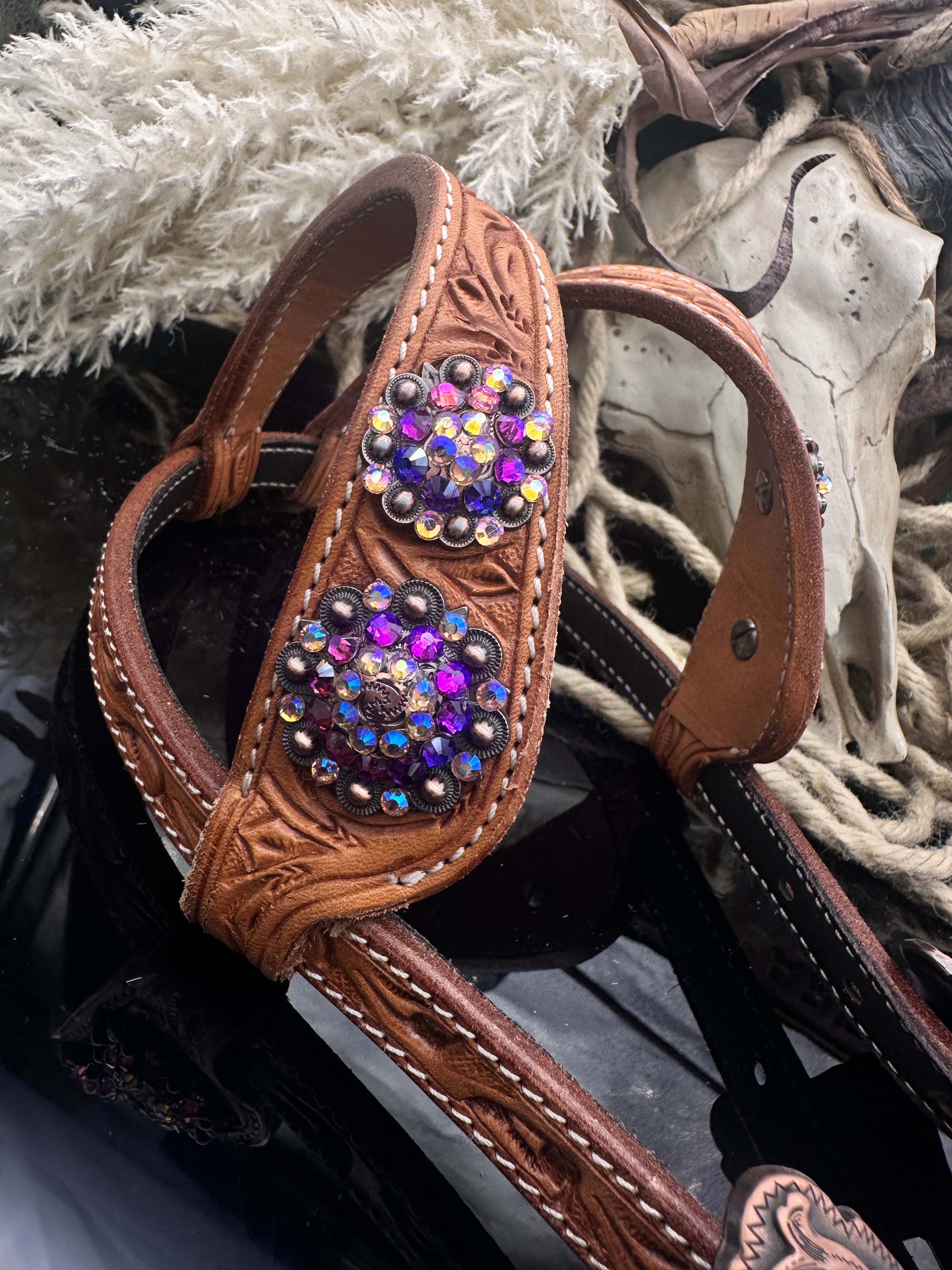 Einzigartiger rotbrauner Show-Kopfschmuck – Galaxy Edition 