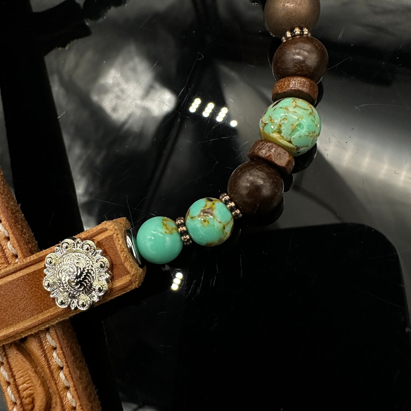 Single earjewel - Turquoise & copper