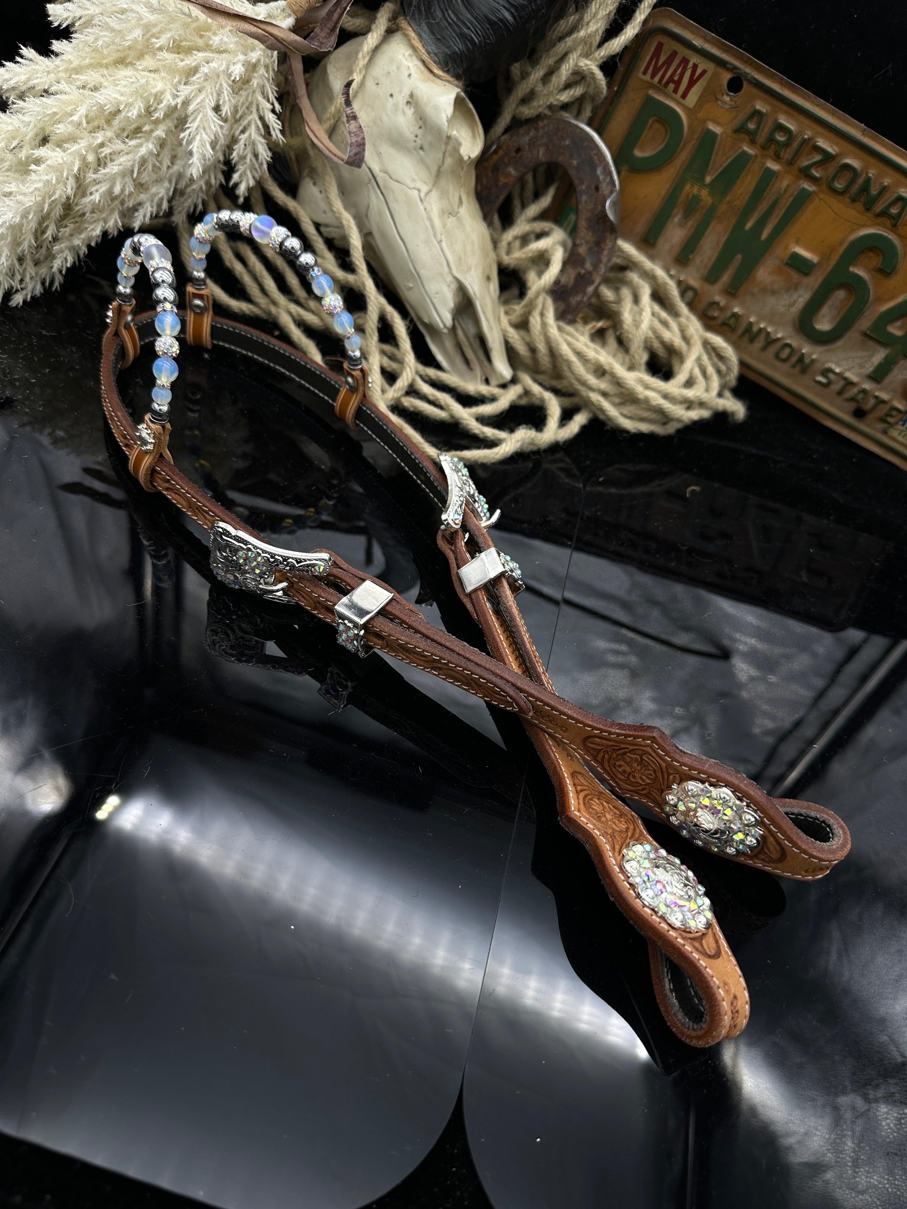 Eleganter Russet Show-Kopfschmuck - Silber &amp; AB 