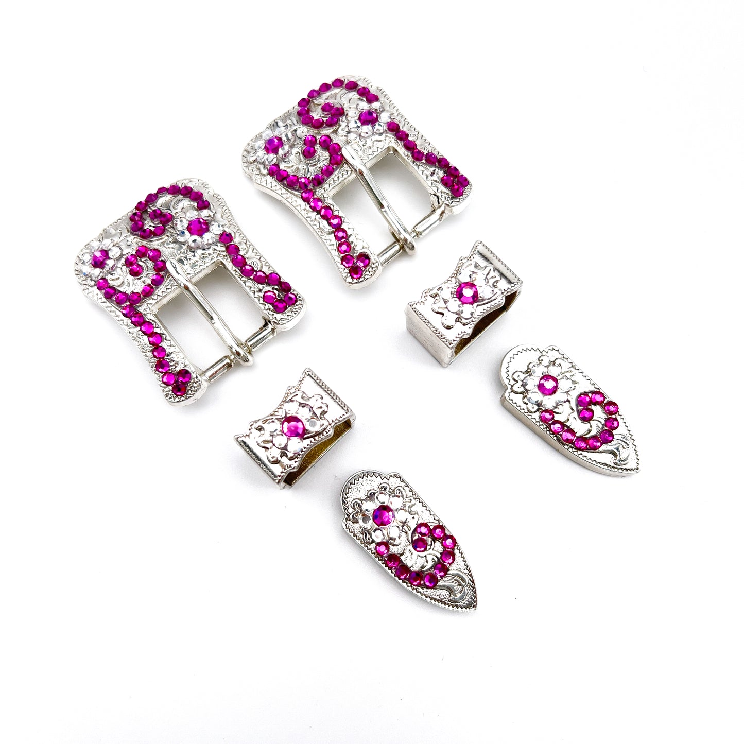 Buckle Set - Silver Pink